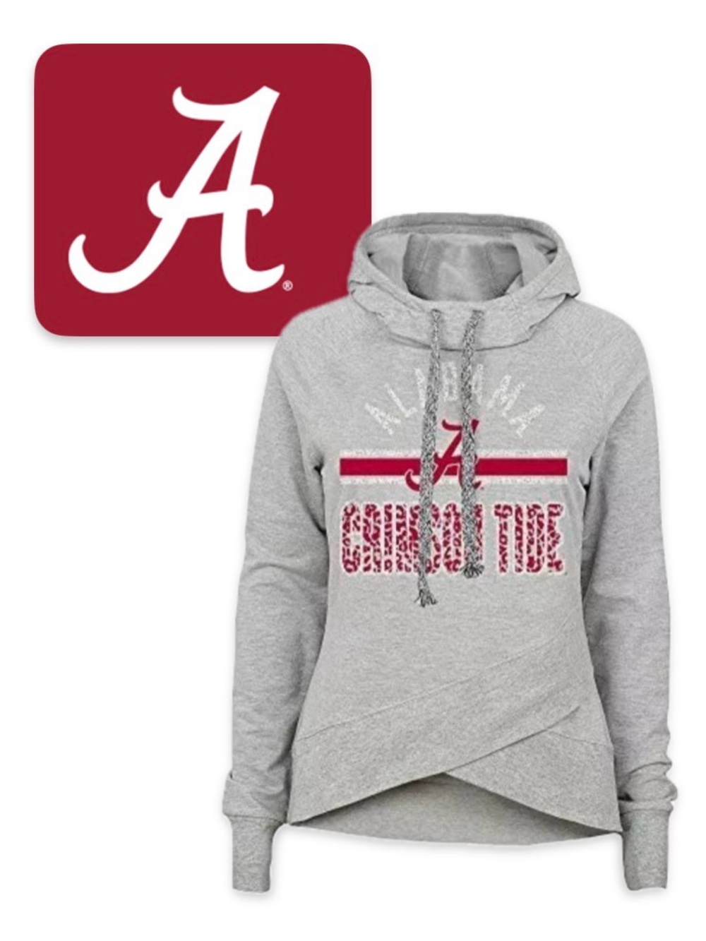 NWT [Gen2] Alabama Crimson Tide NCAA Flow Hoodie Hooded Sweatshirt Juniors S 3/5 - Picture 3 of 12
